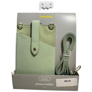 Women Cell Phone Cross Body Case Pouch Sleeve 3 card holders on the back - Green